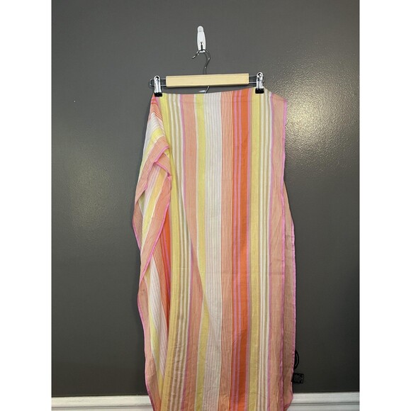Vivante by VSA Scarf Womens One Size Multicolor Striped Organic Cotton Wrap - Picture 4 of 12